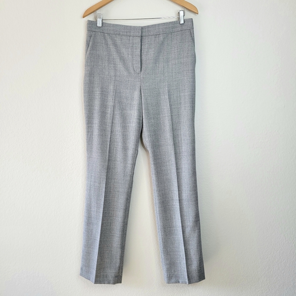 THEORY 100% Wool Heather Gray Mélange Sleek Flannel Dress Pants sz 8 N0801205